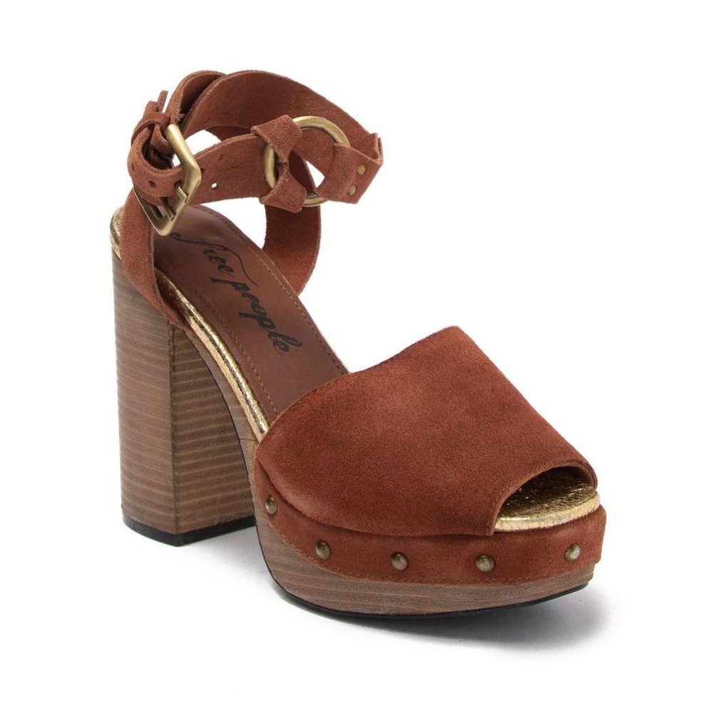 (Sold) Free People Justine Platform Block Heels 37 - Picture 3 of 12
